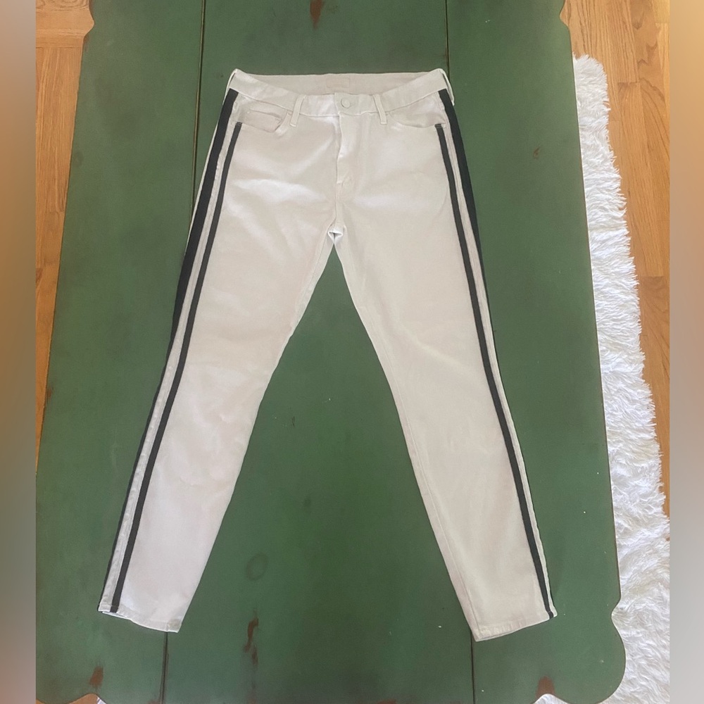 MOTHER The Looker White Jeans - Glass Slipper Racer Women’s Size 30